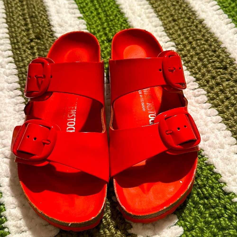 Birkenstock big buckle High Shine Tomato US L 8 (39).